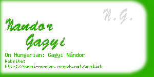 nandor gagyi business card